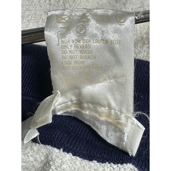 Vintage Escada Set Womens Sweater 42 Skirt 40 Cream Navy Bouclé Sequins Knit - Picture 9 of 16